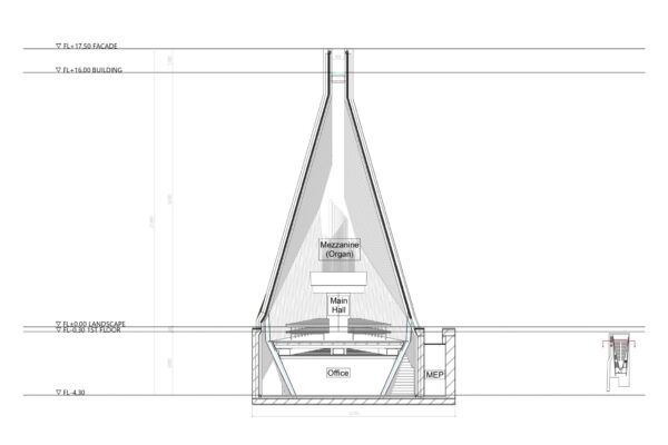 Church and Landscape, CMP Group Taichung Mixed-use Development (©Kengo Kuma & Associates)